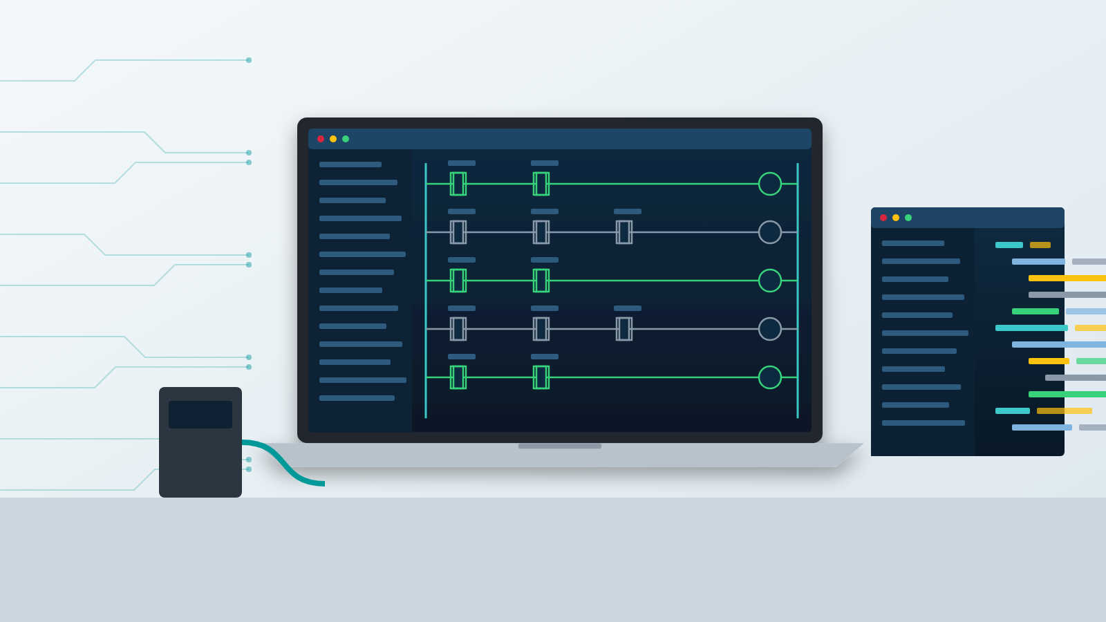 Ingenieur programmiert eine SPS im TIA Portal mit Kontaktplan und SCL.