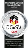Siegel International Certified Experts Member (ICEM) des DGuSV, Register-Nr. DE-8#17024/70-03